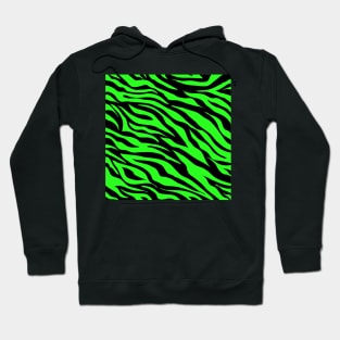 1980s preppy Girly chic modern safari  black lime green zebra print Hoodie